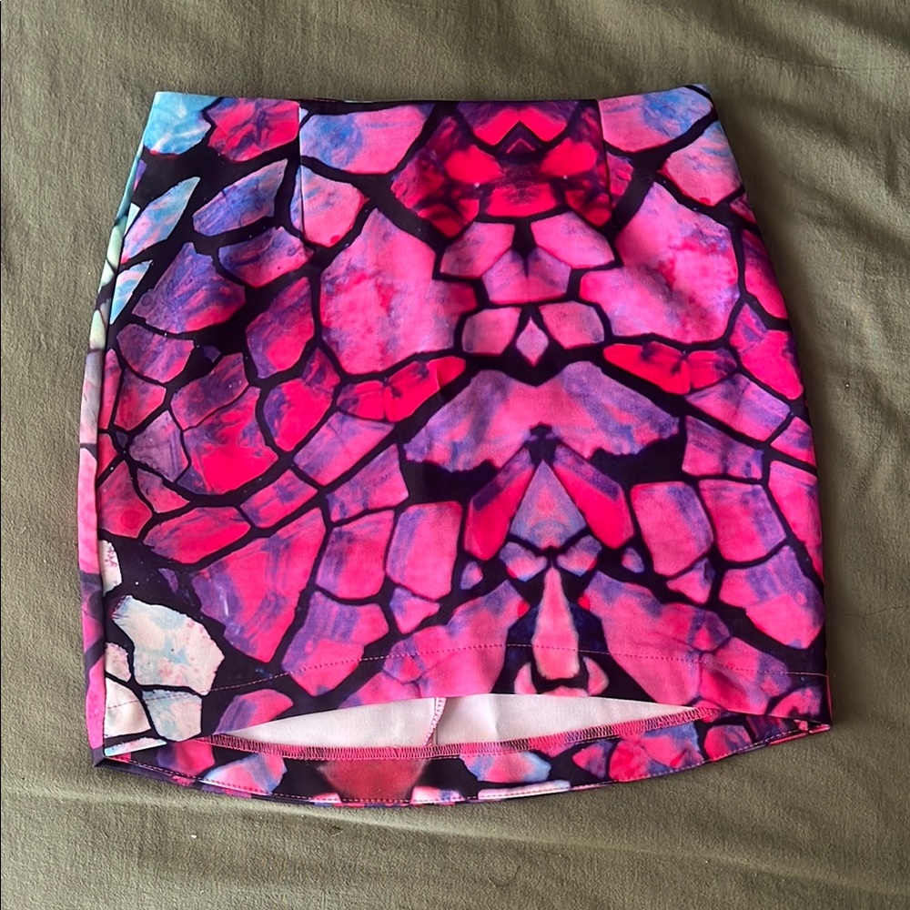 Sabo Skirt Multicolor Abstract Mini Skirt